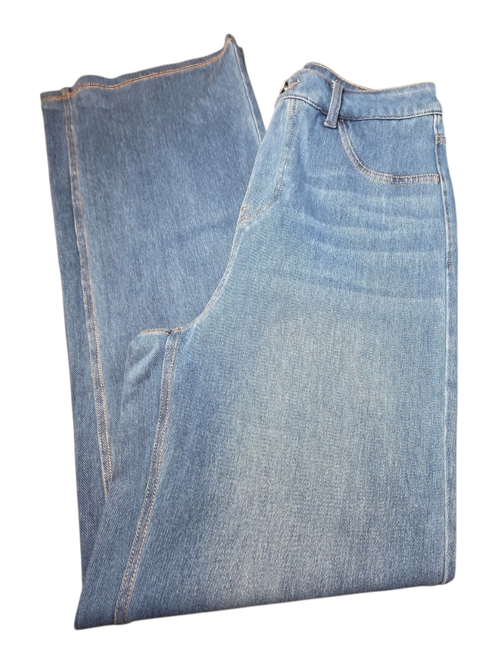 NWT Halara Flex Wide Leg Denim Jeans Blue High Waisted Athleisure Stretch 14 Med